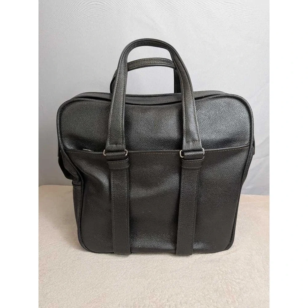 Samsonite Black Pebbled Faux Leather Briefcase Satchel With Lock Key‎